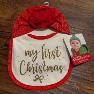 Baby Essentials My First Christmas TurbanHat & Bib